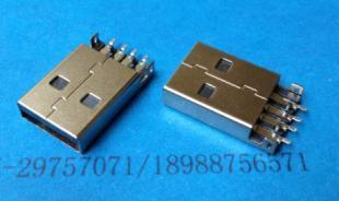 USB AM公沉板式 方形直腳帶柱4PIN貼板SMT耐高溫_電子元器件_世界工廠網